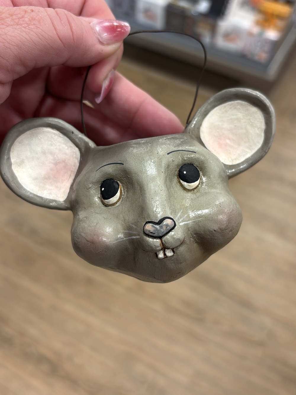 Bethany Lowe Whimsical Gray Mouse Hanging Ornament - Charming Home Accent